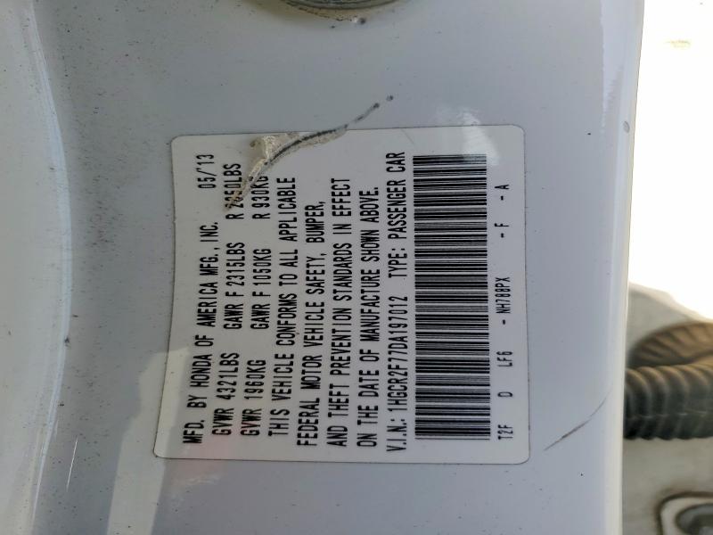 2013 Honda Accord მანქანა იყიდება აუქციონზე, vin: 1HGCR2F77DA197012, აუქციონის ნომერი: 51813286