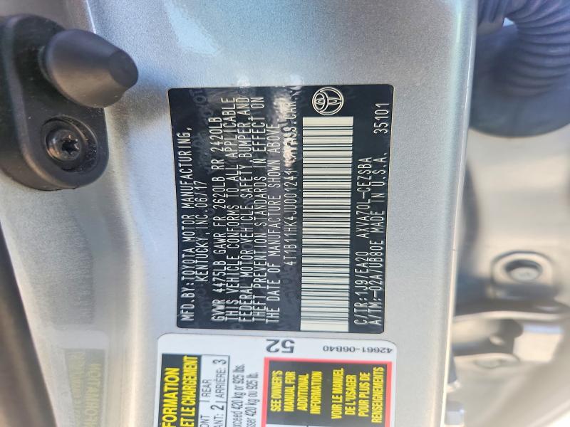 Aukcja sprzedaży 2018 Toyota Camry, vin: 4T1B11HK4JU001241, numer aukcji: 50101746