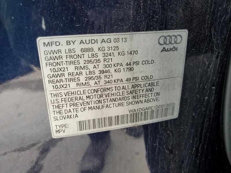 Продажа на аукционе авто 2013 Audi Q7, vin: WA1DGAFE1DD013323, номер лота: 49489116