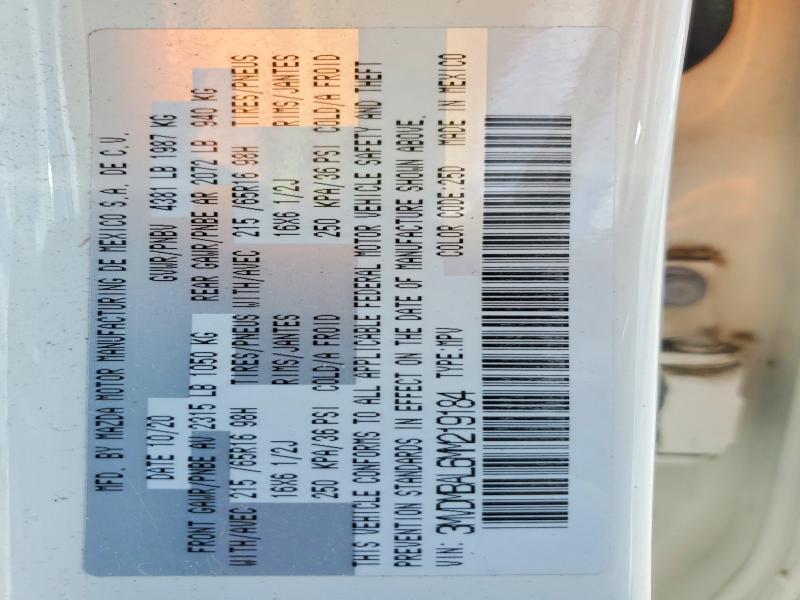 50279906 :رقم المزاد ، 3MVDMBAL6MM219184 vin ، 2021 Mazda Cx-30 مزاد بيع