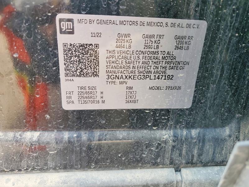 Aukcja sprzedaży 2023 Chevrolet Equinox, vin: 3GNAXKEG3PL147192, numer aukcji: 49745306