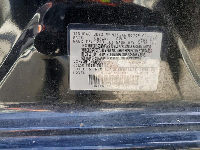 Продаж на аукціоні авто 2016 Nissan Versa, vin: 3N1CN7AP3GL904945, номер лоту: 48795846