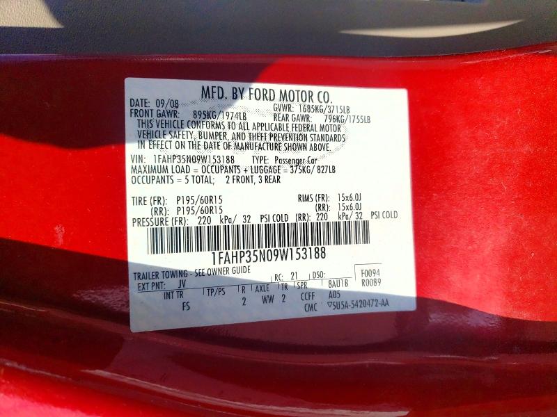 Продаж на аукціоні авто 2009 Ford Focus, vin: 1FAHP35N09W153188, номер лоту: 47738846