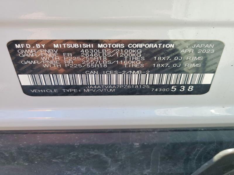 Aukcja sprzedaży 2023 Mitsubishi Eclipse Cross, vin: JA4ATVAA7PZ618125, numer aukcji: 49210206