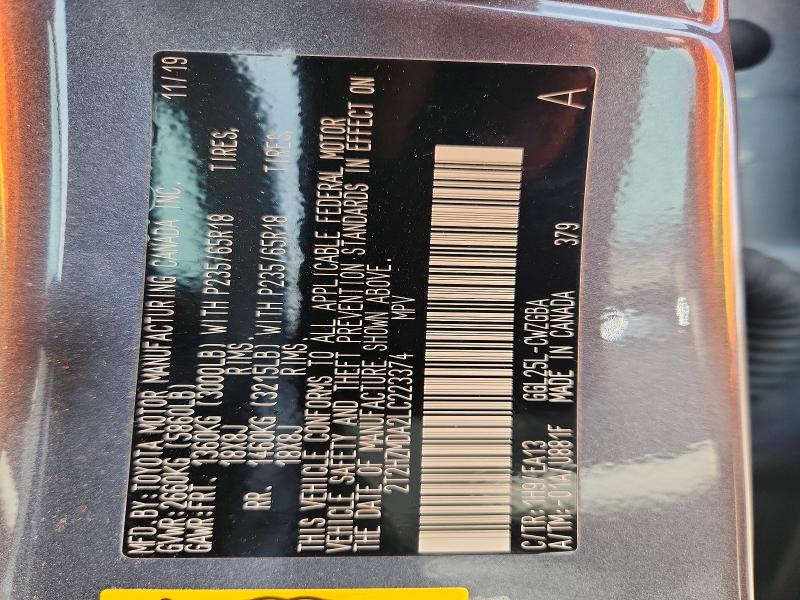 2020 Lexus Rx მანქანა იყიდება აუქციონზე, vin: 2T2HZMDA2LC223374, აუქციონის ნომერი: 49543456