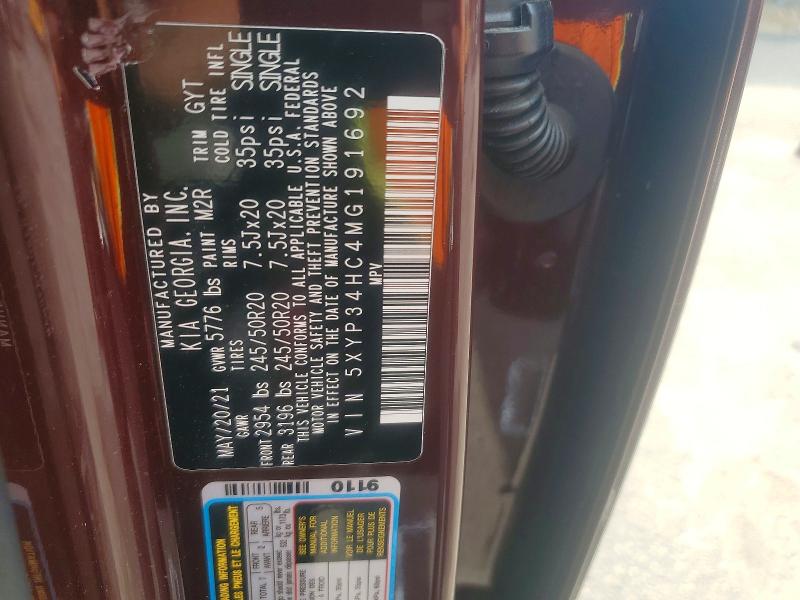 Продажа на аукционе авто 2021 Kia Telluride, vin: 5XYP34HC4MG191692, номер лота: 50956056