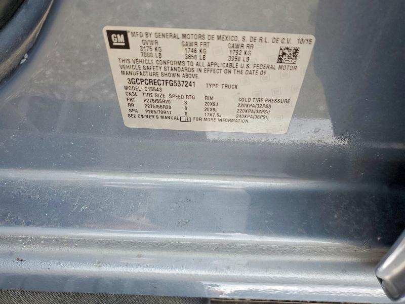 49318706 :رقم المزاد ، 3GCPCREC7FG537241 vin ، 2015 Chevrolet Silverado مزاد بيع