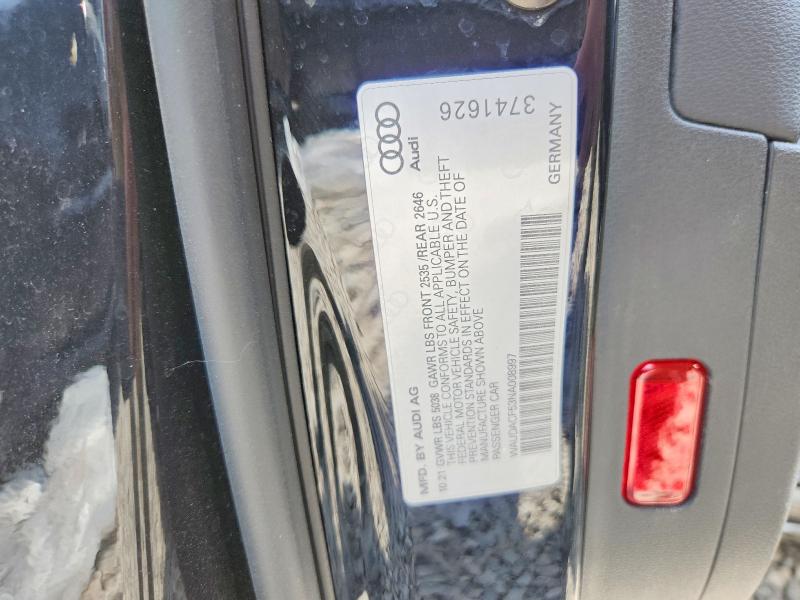 50932696 :رقم المزاد ، WAUDACF53NA008997 vin ، 2022 Audi A5 مزاد بيع