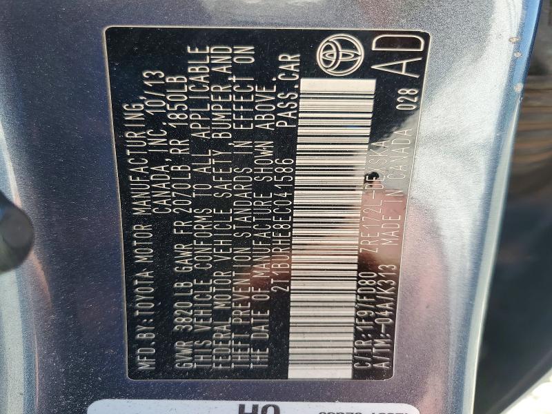 Aukcja sprzedaży 2014 Toyota Corolla, vin: 2T1BURHE8EC041586, numer aukcji: 50923416