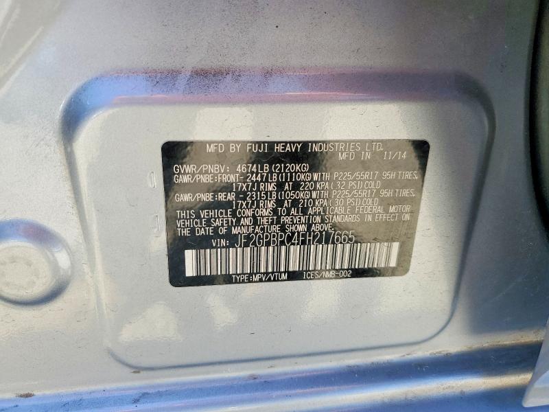 51477626 :رقم المزاد ، JF2GPBPC4FH217665 vin ، 2015 Subaru Xv Crosstrek مزاد بيع