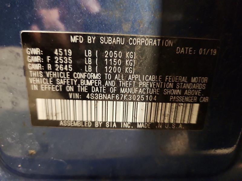 Продажа на аукционе авто 2019 Subaru Legacy, vin: 4S3BNAF67K3025104, номер лота: 51821796