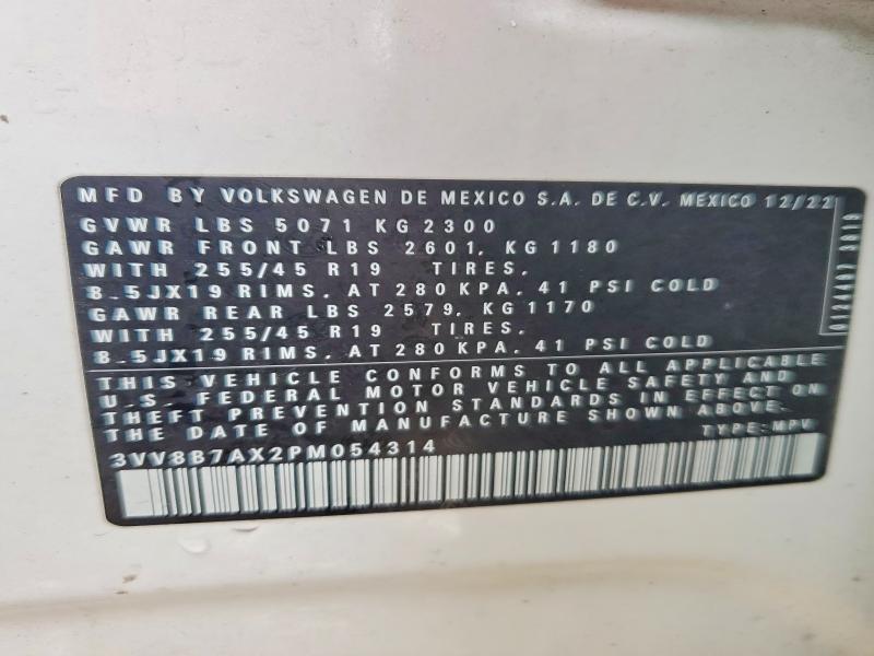 Продажа на аукционе авто 2023 Volkswagen Tiguan, vin: 3VV8B7AX2PM054314, номер лота: 48497456