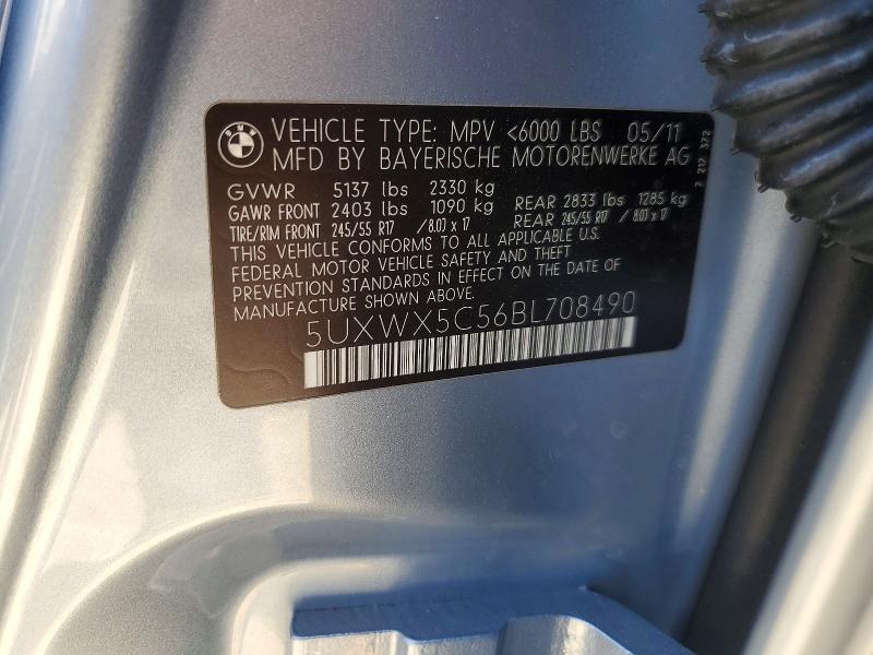 50234476 :رقم المزاد ، 5UXWX5C56BL708490 vin ، 2011 Bmw X3 مزاد بيع