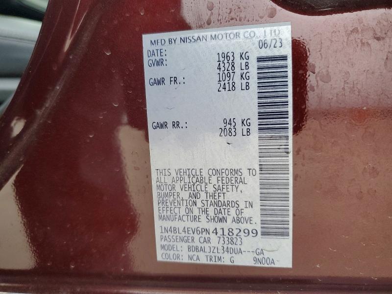 Продаж на аукціоні авто 2023 Nissan Altima, vin: 1N4BL4EV6PN418299, номер лоту: 51849056