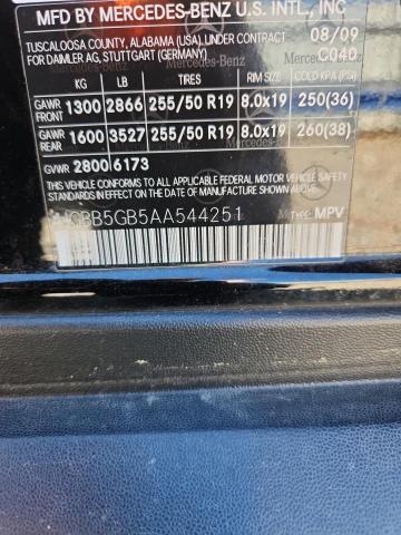 Продажа на аукционе авто 2010 Mercedes-benz Ml, vin: 4JGBB5GB5AA544251, номер лота: 48570056
