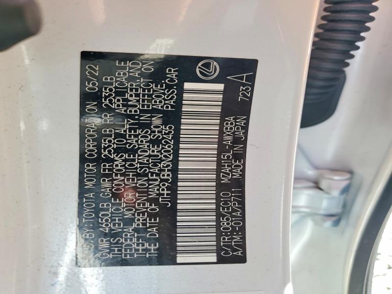 49285546 :رقم المزاد ، JTHP9JBH3N2062435 vin ، 2022 Lexus Ux 250h مزاد بيع