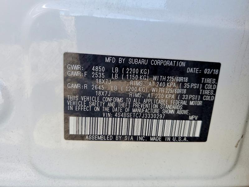 Продажа на аукционе авто 2018 Subaru Outback, vin: 4S4BSETC7J3330297, номер лота: 50328916