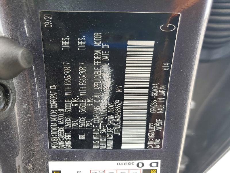 Aukcja sprzedaży 2022 Toyota 4runner, vin: JTENU5JR4N5986529, numer aukcji: 49108956