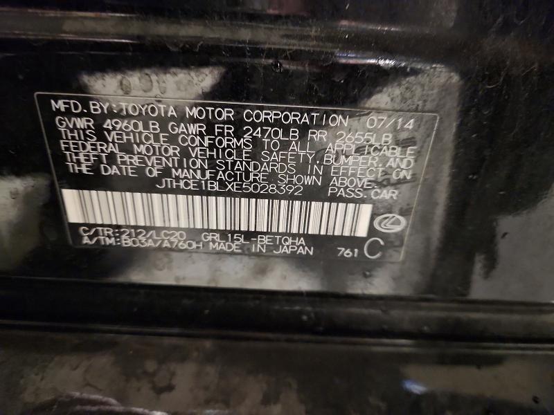 50644556 :رقم المزاد ، JTHCE1BLXE5028392 vin ، 2014 Lexus Gs مزاد بيع