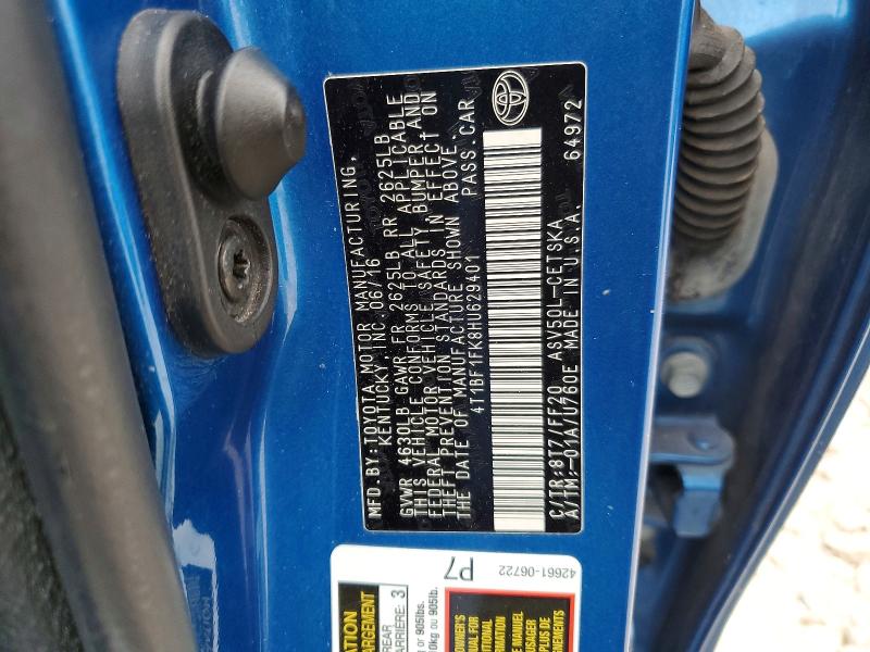 Продажа на аукционе авто 2017 Toyota Camry, vin: 4T1BF1FK8HU629401, номер лота: 51505466