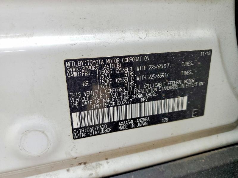 Aukcja sprzedaży 2019 Toyota Rav4, vin: JTMP1RFV2KJ002977, numer aukcji: 48927306