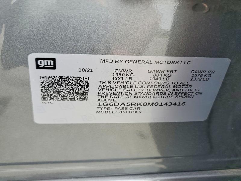 2021 Cadillac Ct4 მანქანა იყიდება აუქციონზე, vin: 1G6DA5RK8M0143416, აუქციონის ნომერი: 48651236