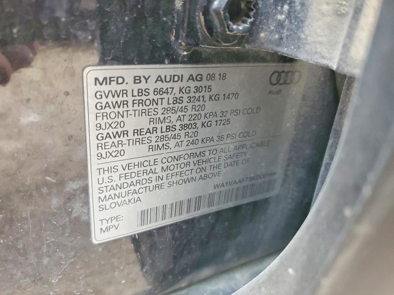 Продаж на аукціоні авто 2019 Audi Q7, vin: WA1VAAF73KD001694, номер лоту: 48643166