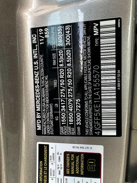 Продажа на аукционе авто 2020 Mercedes-benz Gls, vin: 4JGFF5KE1LA155570, номер лота: 51656386