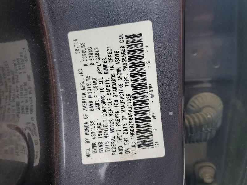 2014 Honda Accord მანქანა იყიდება აუქციონზე, vin: 1HGCR2F84EA301336, აუქციონის ნომერი: 51762206