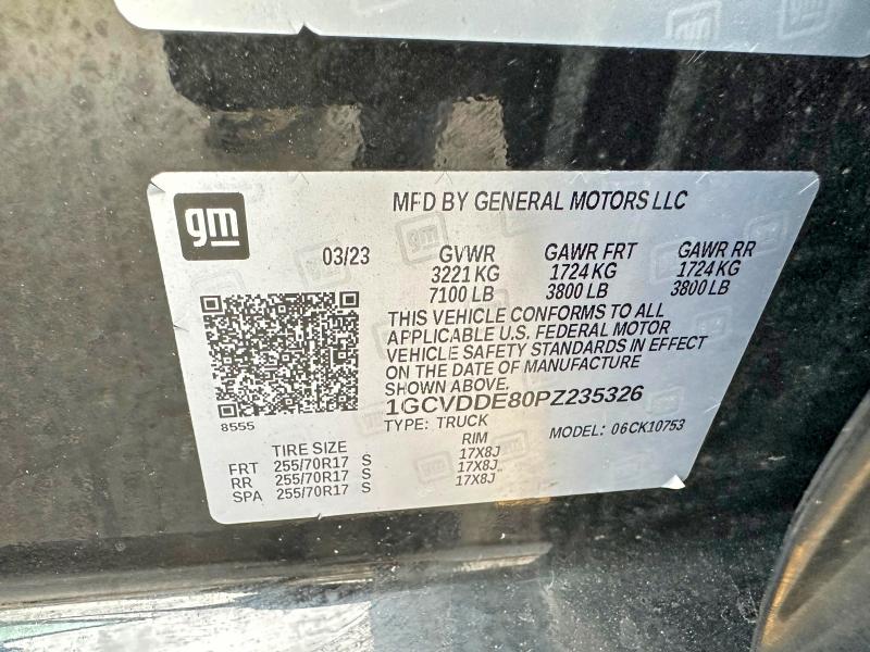 46507716 :رقم المزاد ، 1GCVDDE80PZ235326 vin ، 2023 Chevrolet Silverado مزاد بيع