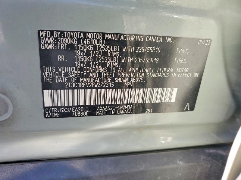 Продаж на аукціоні авто 2023 Toyota Rav4, vin: 2T3C1RFV2PW272315, номер лоту: 48575086