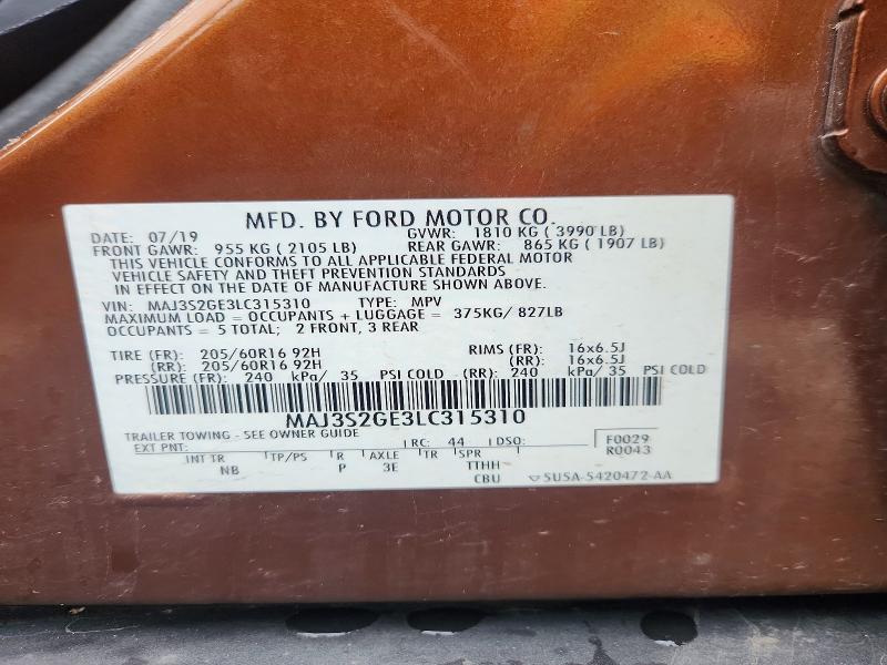 Продаж на аукціоні авто 2020 Ford Ecosport, vin: MAJ3S2GE3LC315310, номер лоту: 51273796