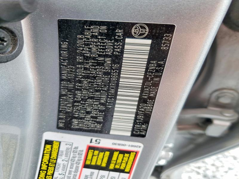 48758736 :رقم المزاد ، 4T1C11AKXRU866516 vin ، 2024 Toyota Camry مزاد بيع