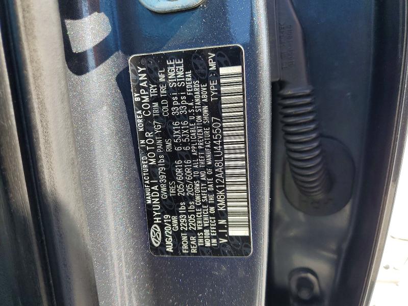 50218916 :رقم المزاد ، KM8K12AA8LU445507 vin ، 2020 Hyundai Kona مزاد بيع