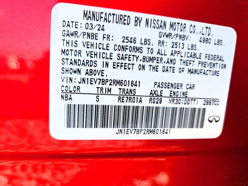 Aukcja sprzedaży 2024 Infiniti Q50, vin: JN1EV7BP2RM601641, numer aukcji: 51249806