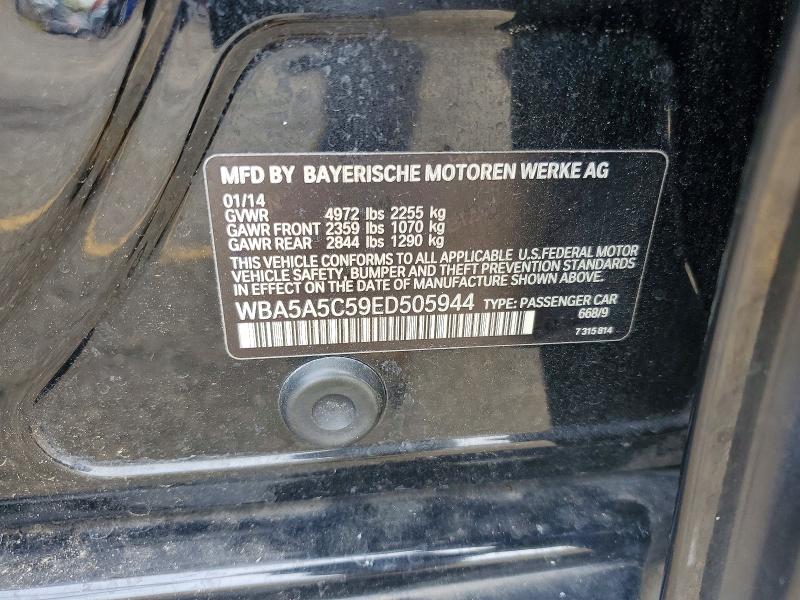 2014 Bmw 528 მანქანა იყიდება აუქციონზე, vin: WBA5A5C59ED505944, აუქციონის ნომერი: 50897066