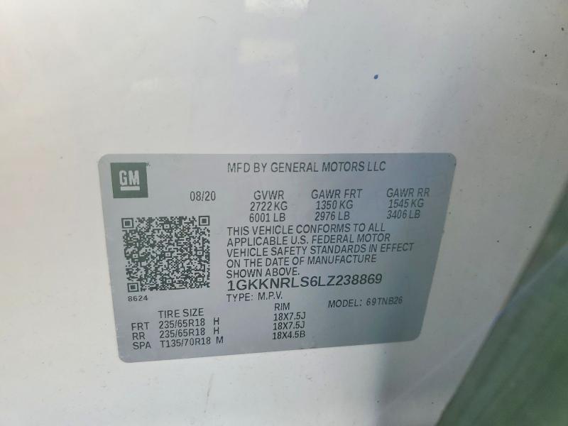 Продаж на аукціоні авто 2020 Gmc Acadia, vin: 1GKKNRLS6LZ238869, номер лоту: 49319516