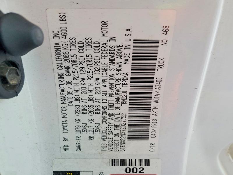 Aukcja sprzedaży 2007 Toyota Tacoma, vin: 5TENX22N37Z327752, numer aukcji: 51684986