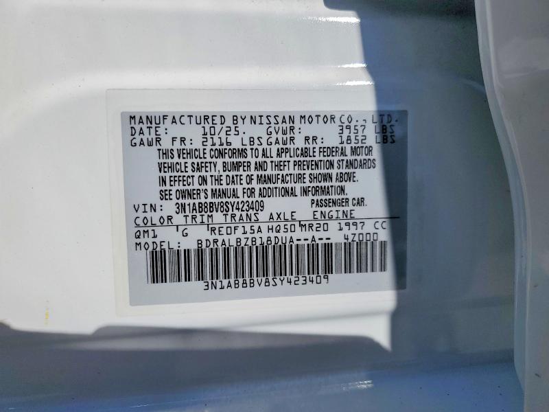 Продажа на аукционе авто 2025 Nissan Sentra, vin: 3N1AB8BV8SY423409, номер лота: 48470886