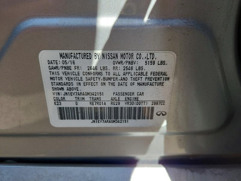 Aukcja sprzedaży 2016 Infiniti Q50, vin: JN1EV7AR4GM342151, numer aukcji: 48258026