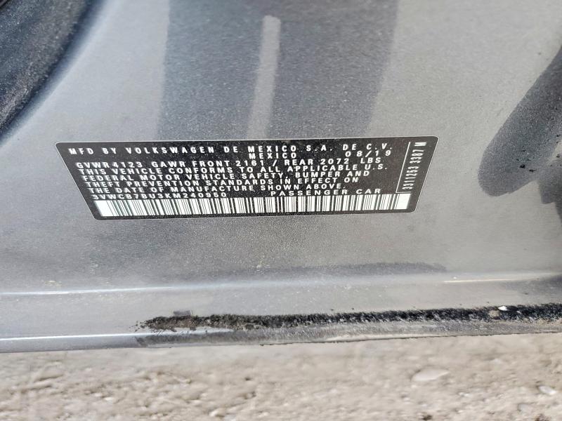 50937176 :رقم المزاد ، 3VWCB7BU3KM240950 vin ، 2019 Volkswagen Jetta مزاد بيع