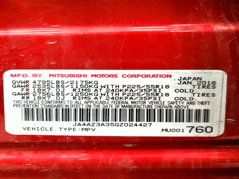 Aukcja sprzedaży 2016 Mitsubishi Outlander, vin: JA4AZ3A35GZ024427, numer aukcji: 49441596