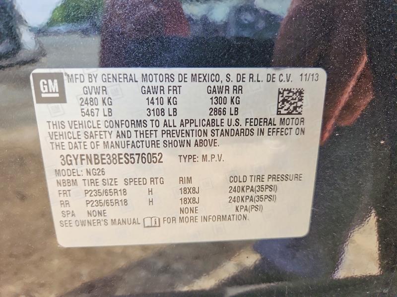 50421816 :رقم المزاد ، 3GYFNBE38ES576052 vin ، 2014 Cadillac Srx مزاد بيع
