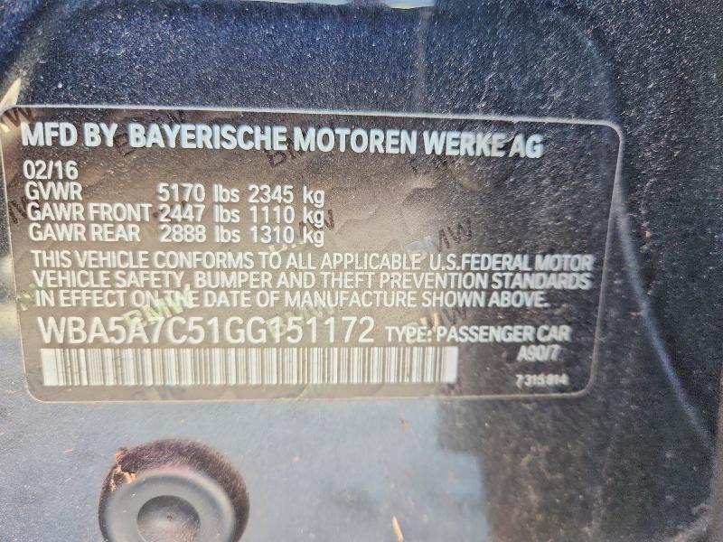 Продажа на аукционе авто 2016 Bmw 528, vin: WBA5A7C51GG151172, номер лота: 48858116