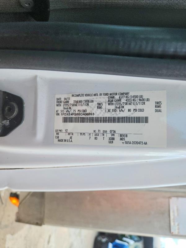 2011 Ford Econoline მანქანა იყიდება აუქციონზე, vin: 1FDXE4FS8BDA96693, აუქციონის ნომერი: 50318976