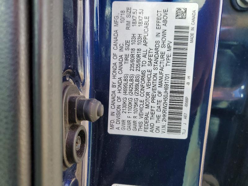 Продажа на аукционе авто 2018 Honda Cr-v, vin: 2HKRW2H50JH691701, номер лота: 49659996