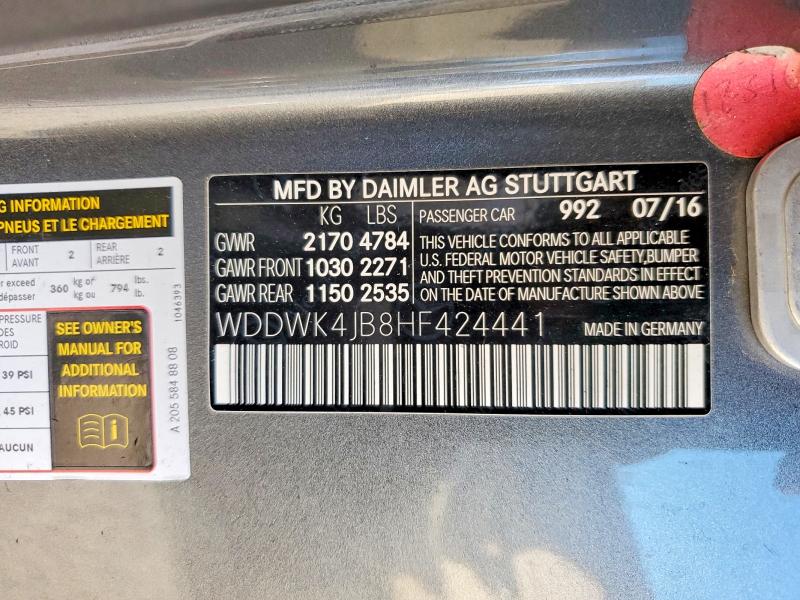 Aukcja sprzedaży 2017 Mercedes-benz C, vin: WDDWK4JB8HF424441, numer aukcji: 48993056