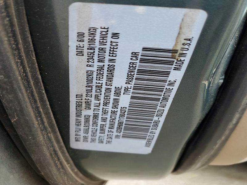 51537776 :رقم المزاد ، 4S3BH686717604375 vin ، 2001 Subaru Legacy مزاد بيع