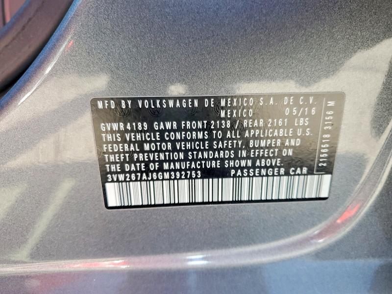 Продаж на аукціоні авто 2016 Volkswagen Jetta, vin: 3VW267AJ6GM392753, номер лоту: 49280566