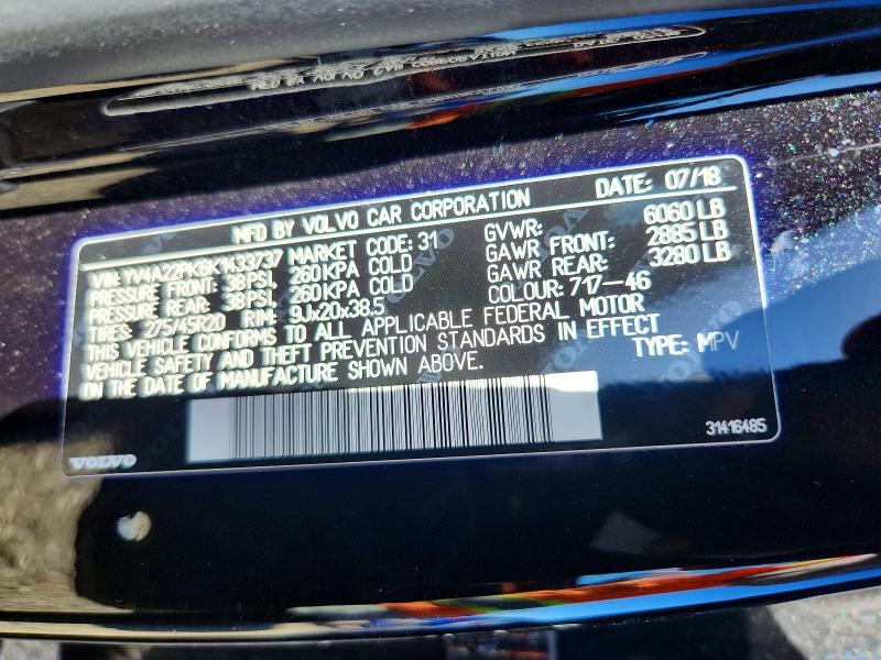 Aukcja sprzedaży 2019 Volvo Xc90, vin: YV4A22PK6K1433737, numer aukcji: 48173246